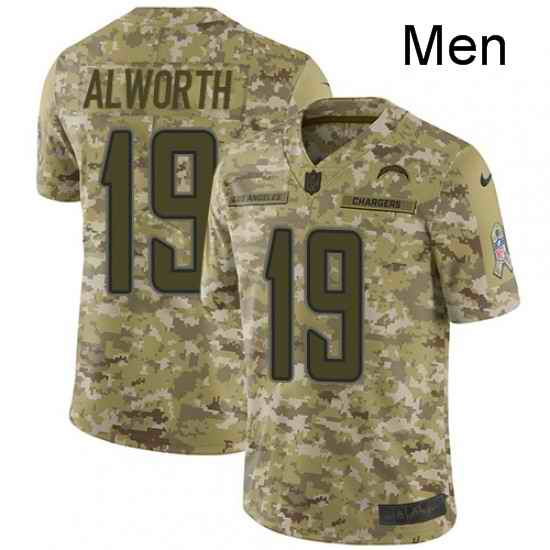 Men Nike Los Angeles Chargers 19 Lance Alworth Limited Camo 2018 Salute to Service NFL Jersey